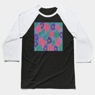 Dreamy Hibiscus Watercolor Print Baseball T-Shirt